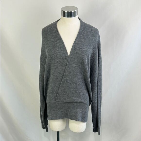 Kit and Ace Gray Wrap Front Sweater - Picture 1 of 6